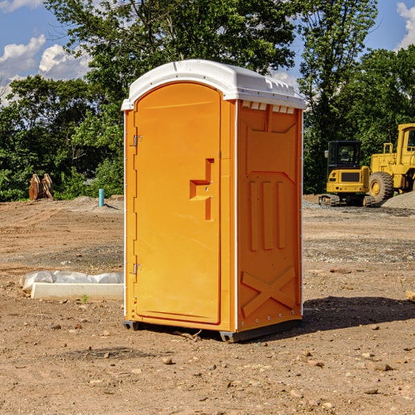 how often are the portable restrooms cleaned and serviced during a rental period in Arab